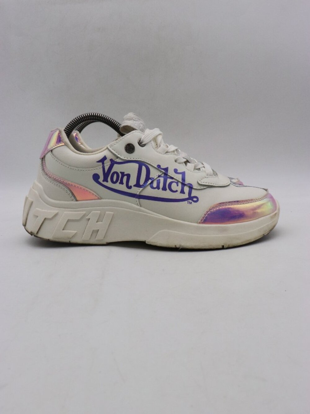 Von Dutch Women’s Size 8.5 Vanderdutch White Iridescent Shoes Sneakers WSN714
